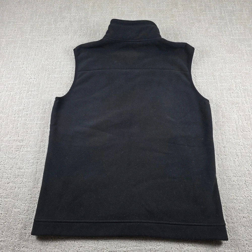 The North Face Mens Black Fleece Full Zip Vest Grey Chest Pocket Size Medium